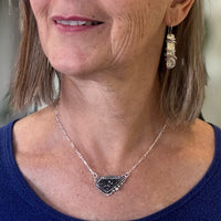 Arlene — Sterling Silver Black Druzy Necklace