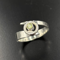 Kiera- Sterling silver peridot bypass ring