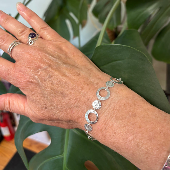 Nadine- sterling silver disc bracelet