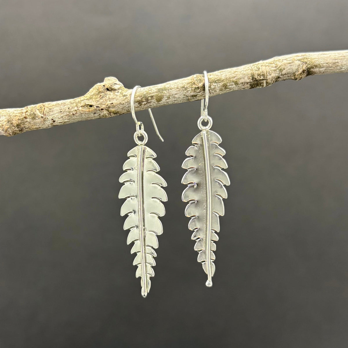 Lavender Leaf- Sterling silver dangle earrings