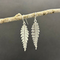 Lavender Leaf- Sterling silver dangle earrings