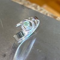 Kiera- Sterling silver peridot bypass ring