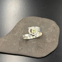 Kiera- Sterling silver peridot bypass ring