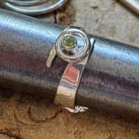 Kiera- Sterling silver peridot bypass ring