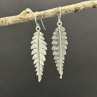 Lavender Leaf- Sterling silver dangle earrings