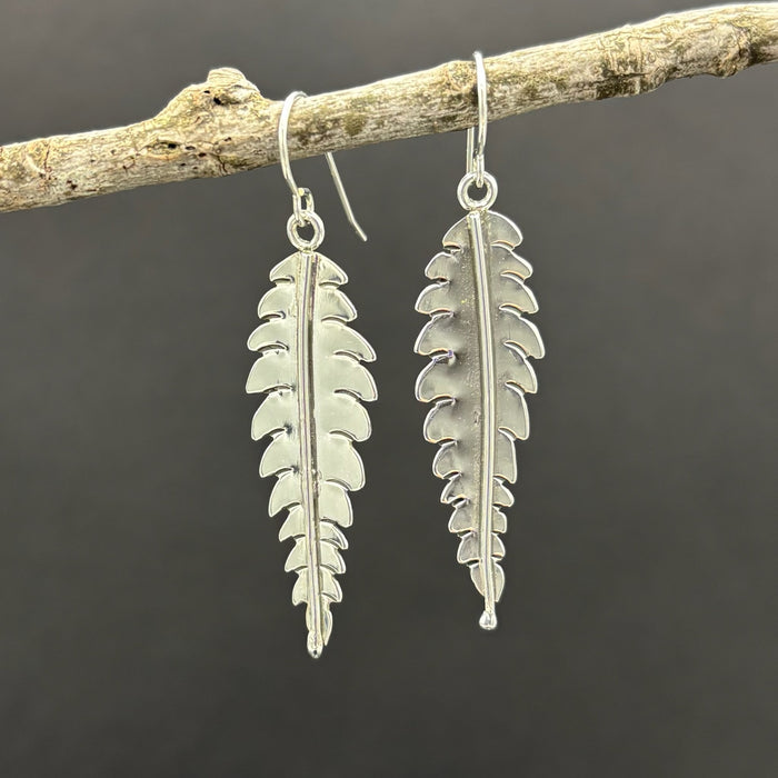 Lavender Leaf- Sterling silver dangle earrings