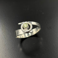 Kiera- Sterling silver peridot bypass ring