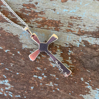 Cross- Sterling silver and peridot cross pendant