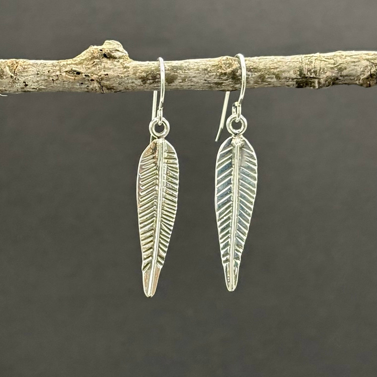 Lance Leaf- Sterling Silver dangle earrings