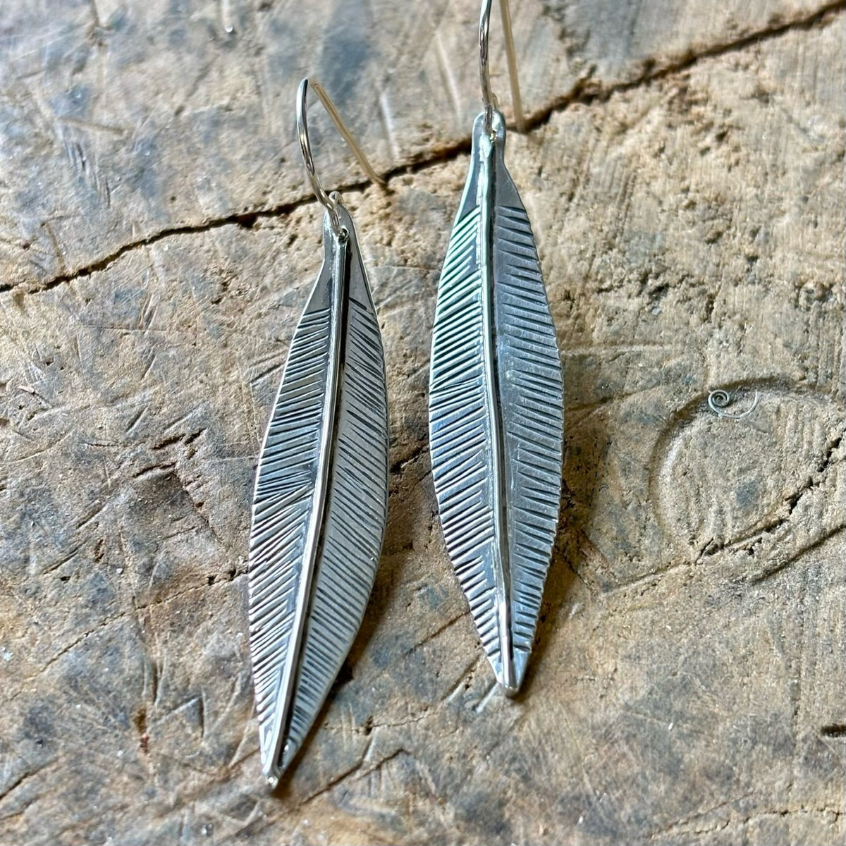 Oleander Leaf- Sterling Silver  Dangle Earrings
