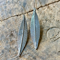 Oleander Leaf- Sterling Silver  Dangle Earrings