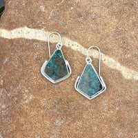 Glacier- Translucent crysocolla in quartz earrings