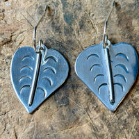 Heart Leaf- Sterling silver dangle earrings