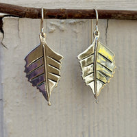 Cape Honeysuckle Leaf- Sterling silver dangle earrings