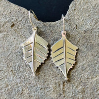 Cape Honeysuckle Leaf- Sterling silver dangle earrings