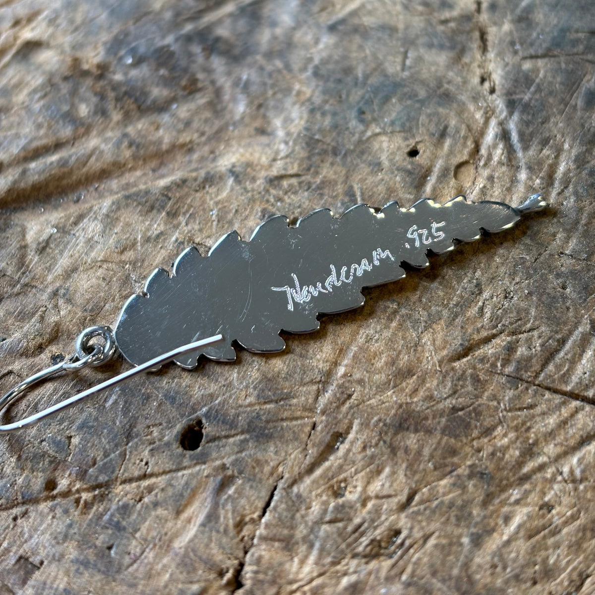 Lavender Leaf- Sterling silver dangle earrings