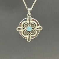 Fiona- sterling silver medallion aquamarine