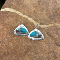 Blanche- chrysocolla stamped earrings