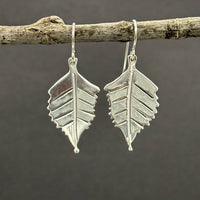 Cape Honeysuckle Leaf- Sterling silver dangle earrings