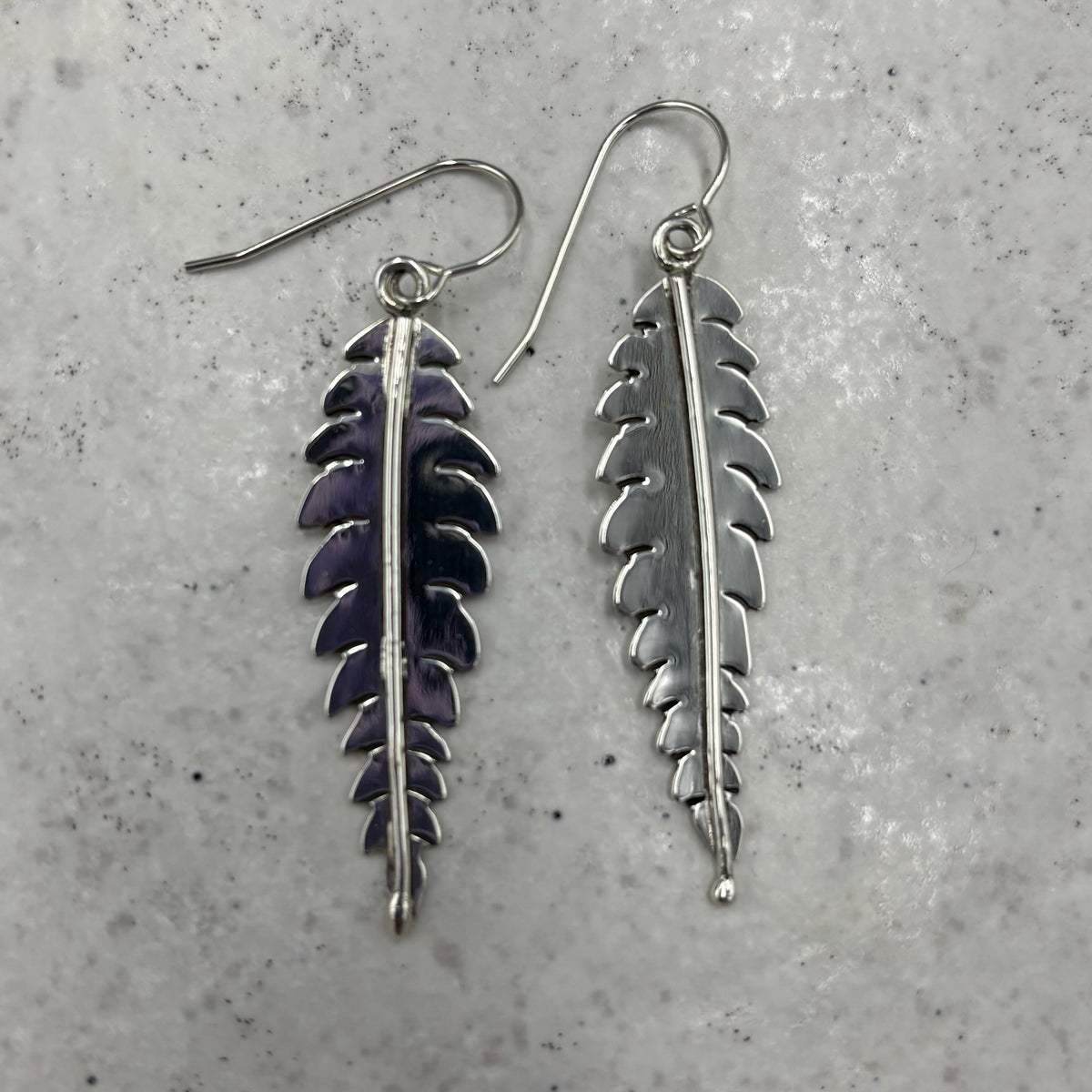 Lavender Leaf- Sterling silver dangle earrings