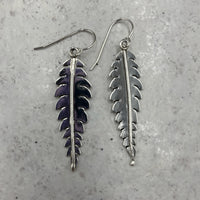 Lavender Leaf- Sterling silver dangle earrings