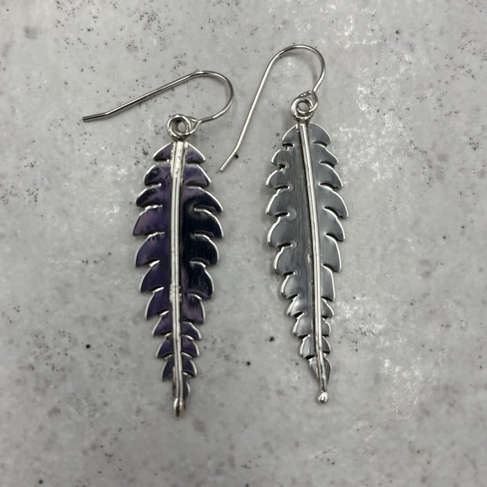 Lavender Leaf- Sterling silver dangle earrings