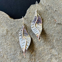 Ficus Leaf- Sterling silver dangle earrings