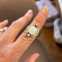Simone- sterling silver and moonstone triple band ring