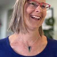 Vivienne- Sterling Silver Black Druzy Necklace