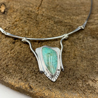 Martina- collar-like pendant with turquoise set in sterling silver