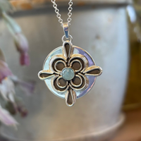 Fiona- sterling silver medallion aquamarine