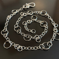 Cadence- sterling silver multi loop adjustable necklace 21"