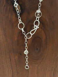 Cadence- sterling silver multi loop adjustable necklace 21"