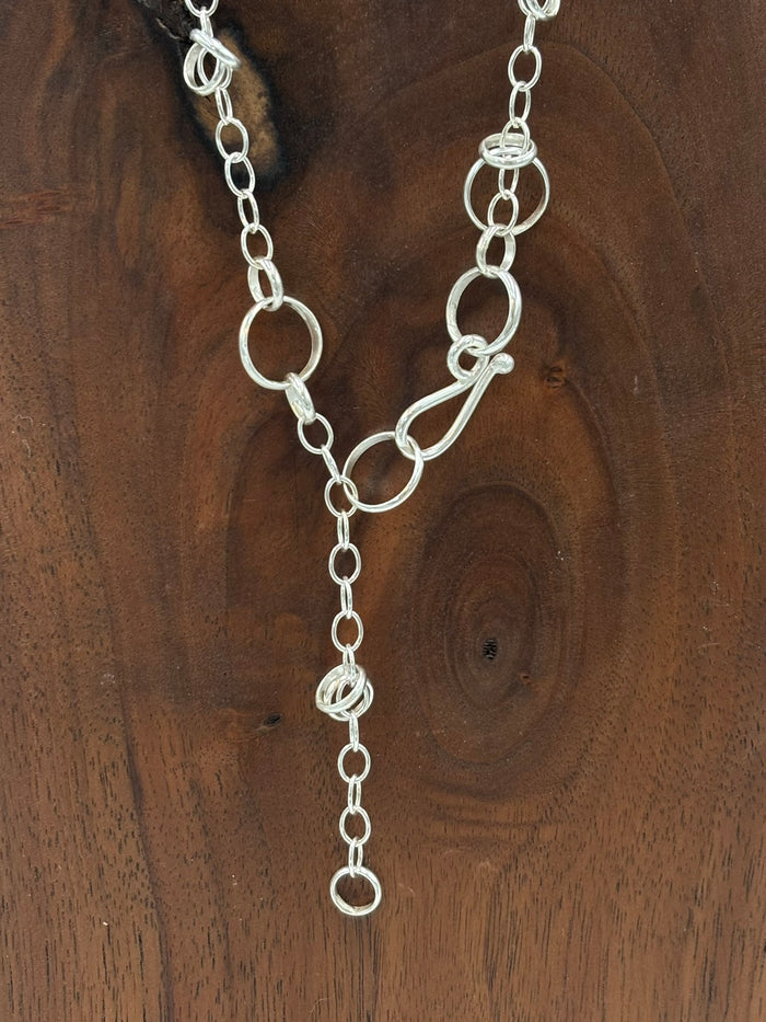 Candace- sterling silver multi loop adjustable necklace 21"