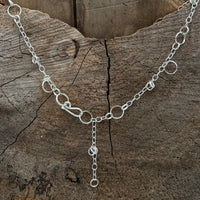 Cadence- sterling silver multi loop adjustable necklace 21"