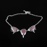 Vanessa — Sterling Silver Amethyst Druzy Necklace